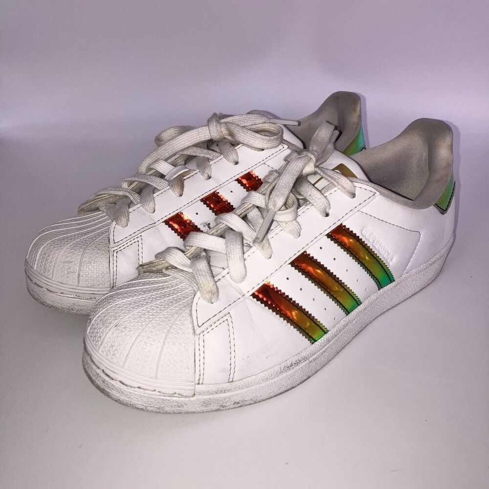 Adidas Superstar Shoes Gold White Unisex Men’s Size 6 Women’s Size 8